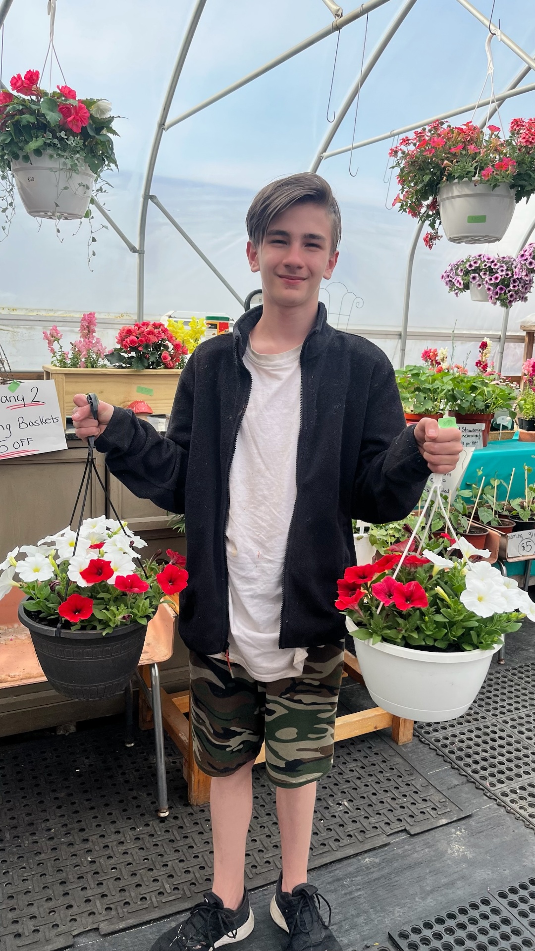 Mixed Petunia Hanging Baskets